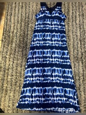 Faded Glory Blue Tie-Dye Maxi Skirt